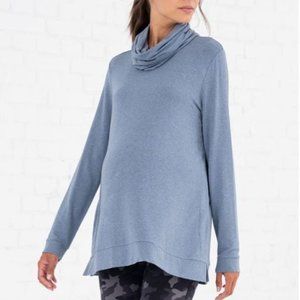 Seraphine Sky Blue Roll Neck Maternity & Nursing Top